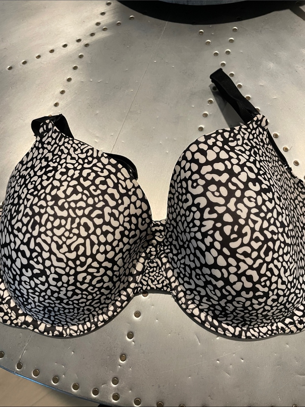 Black & White Printed T-Shirt Bra 38D